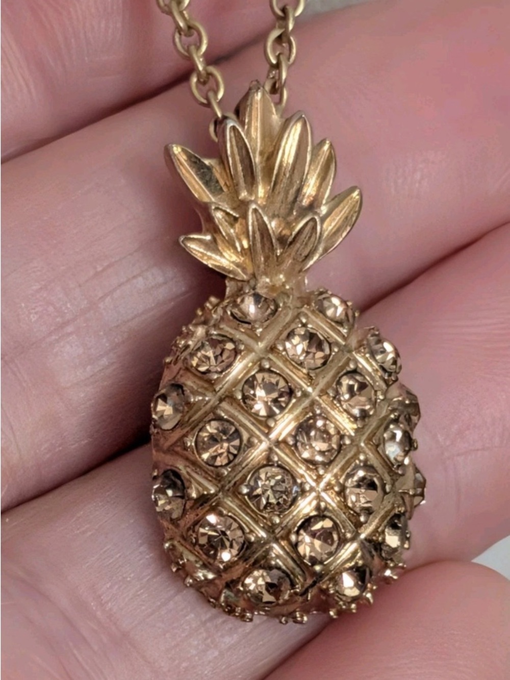 J. Crew Gold-Tone Pineapple Pendant Necklace